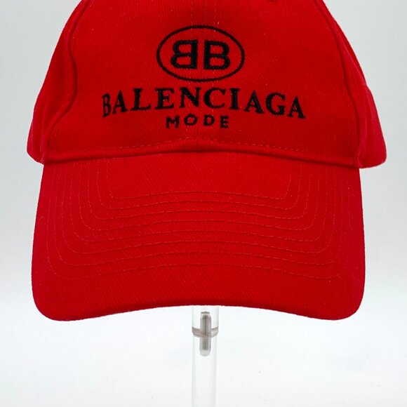 GM0508 Balenciaga Red logo letter embroidered cotton baseball cap hat with 59cm